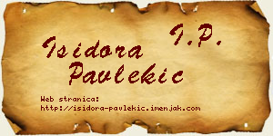 Isidora Pavlekić vizit kartica